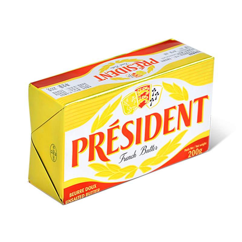 法国总统(President)发酵型动物淡味黄油块200g