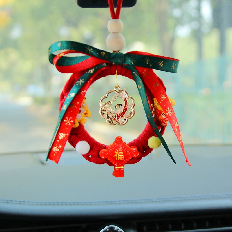 闪电客抖音手工diy编绳材料包平安喜乐汽车挂件虎年新年车内挂饰平安