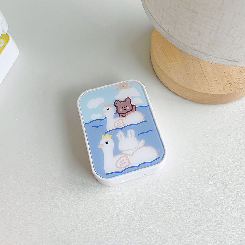 正畸保持器收纳盒牙齿矫正器便携带可爱盒子假牙隐形牙套盒骑鸭熊兔