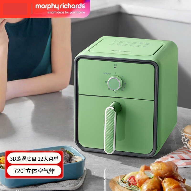 摩飞电器 空气炸锅小型家用电炸锅不粘锅易清洁3.5L大容量轻脂少油自由控时间薯条机 MR4015 清新绿