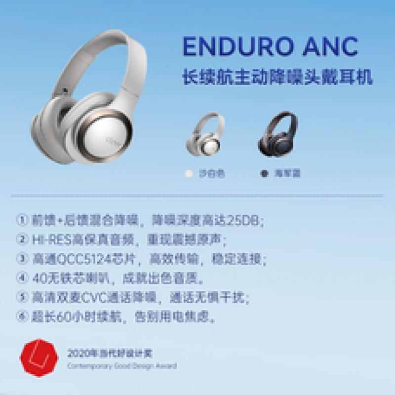 cleer任贤齐推荐ENDURO ANC智能降噪头戴式无线蓝牙耳机时尚穿搭 海军蓝高清大图