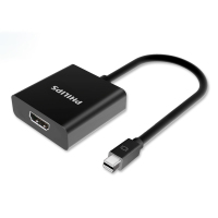 飞利浦Mini DP转HDMI 转换器2160P高清视频转接头苹果雷电接口笔记本投影仪连接器 SWR3119BB 黑色
