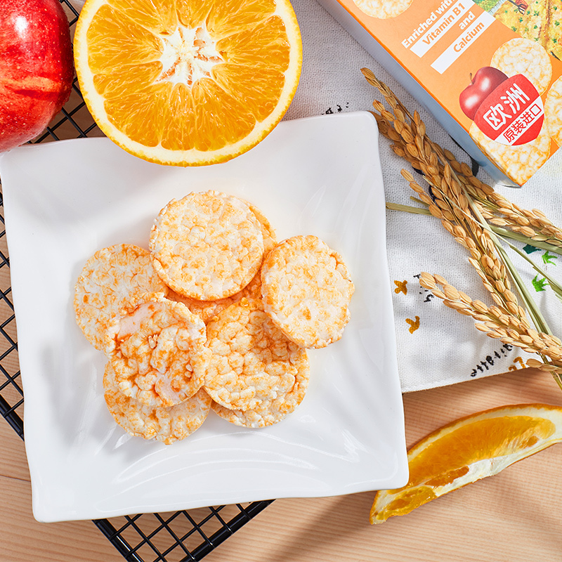 爷爷的农场 欧洲进口宝宝水果磨牙饼干婴幼儿零食小吃磨牙棒 苹果橙子味米饼 40g/盒