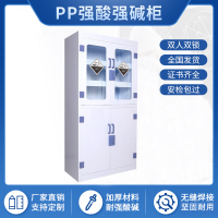 永格PP酸碱柜耐强酸试剂柜实验室耐腐蚀化学药品柜危化品器皿柜双锁柜4门透明PP柜双锁