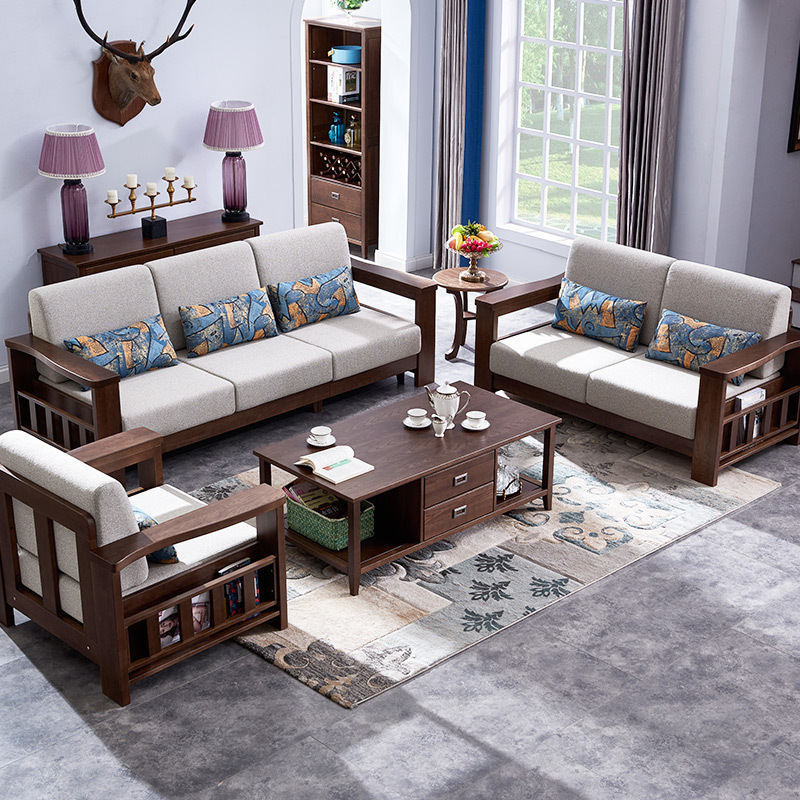 光明家具沙发简约现代实木沙发家用客厅轻奢沙发组合8283802p视频