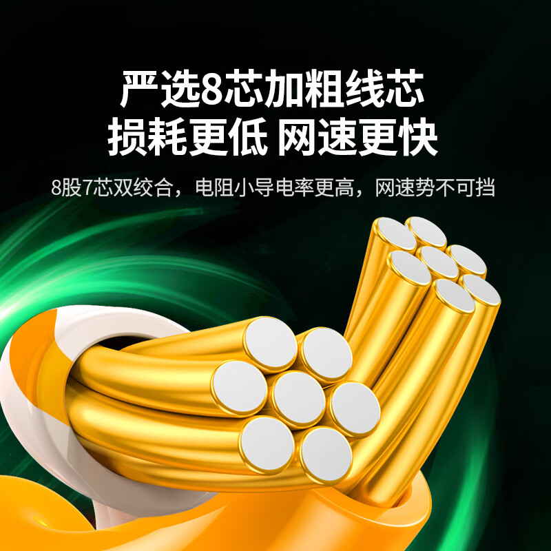 绿联 六类屏蔽网线 CAT6类千兆网络连接线 工程家用电脑宽带8芯双绞成品跳线 黑30米55181[单个装]高清大图