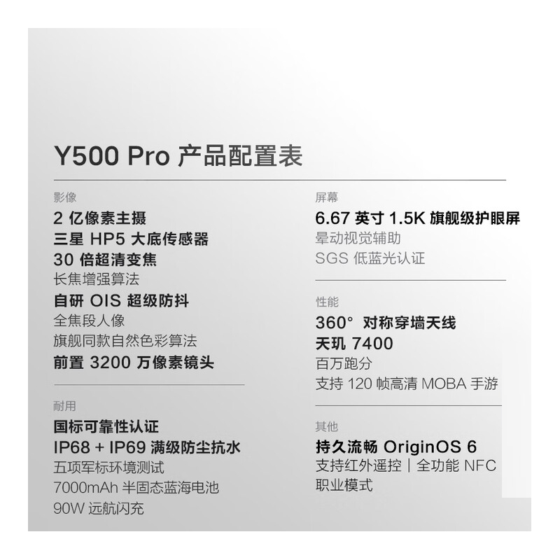vivoY500 Pro 12GB+256GB 浅绿 2亿HP5主摄 天玑7400 7000mAh电池 5G手机高清大图