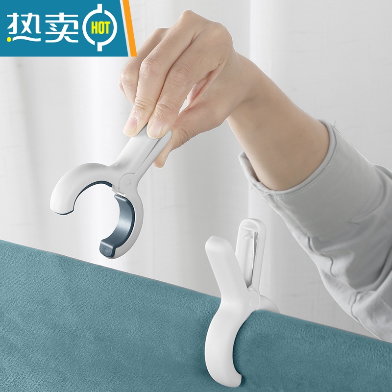 敬平晒被子大夹子晾衣夹棉被晾衣架衣服防风家用塑料被夹晾晒固定器凉 黄色-6个装|开口4.5cm|推荐夹被单/衣高清大图