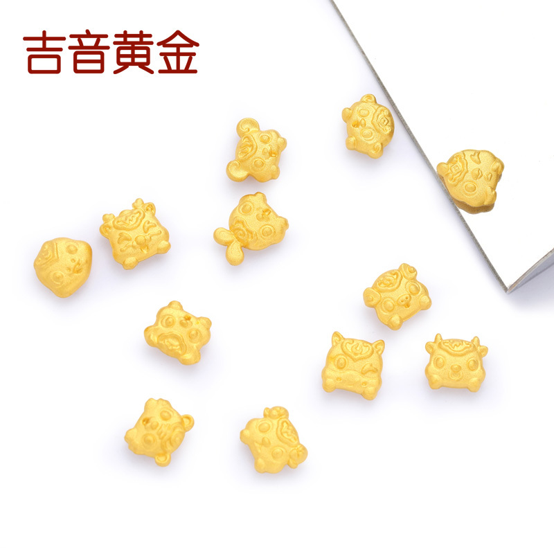 吉音黄金 金豆豆黄金 1g足金AU9999存钱攒金豆纯金十二生肖蛇年本命年 压岁钱 黄金投资金币 送礼珍藏高清大图