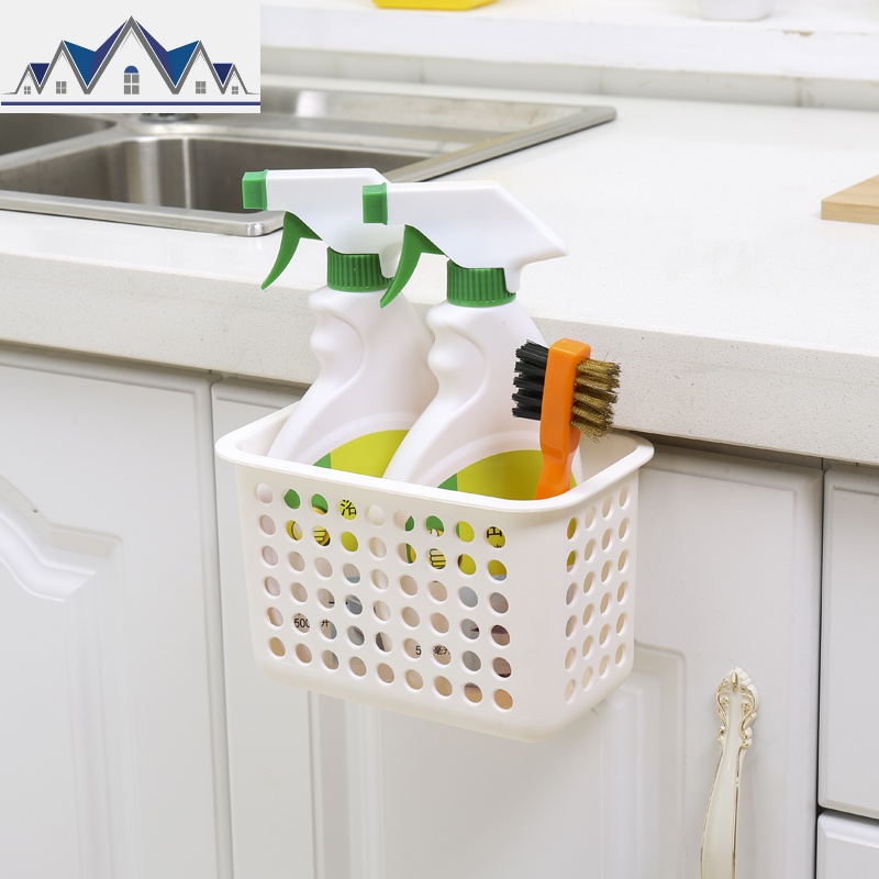 挂式收纳篮浴室挂篮塑料厨房卫生间塑料洗澡篮子收纳筐壁挂置物篮 三维工匠 白色2个