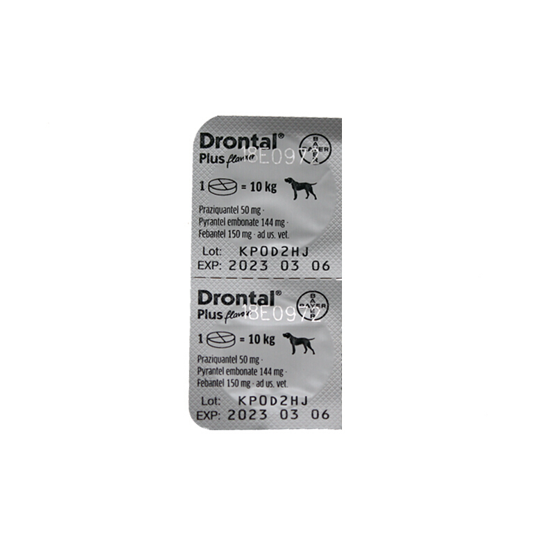 德国进口拜耳拜宠清 Drontal Plus 犬体内驱虫药除蛔虫绦虫宠物药品（14天）3kg以上犬通用【2粒拆分装】