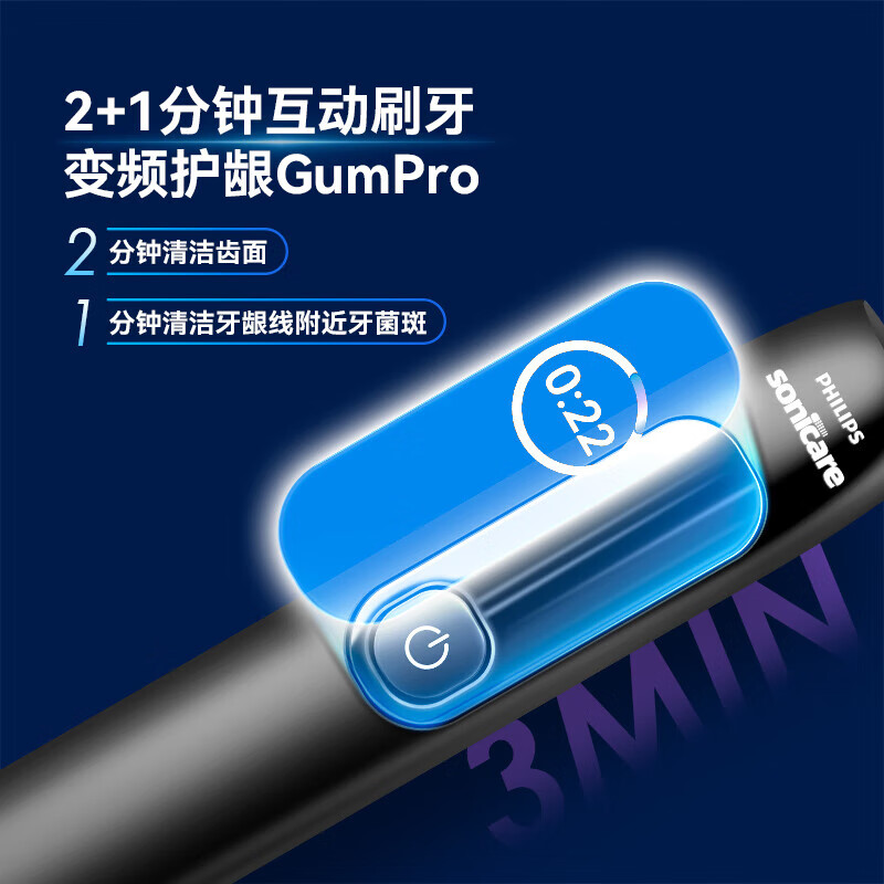利浦(PHILIPS)智能电动牙刷成人钻石牙刷7系新升级智能互动变频护龈缎光粉HX3792/02高清大图