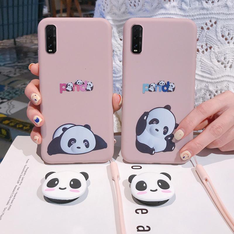 oppofindx2手机壳软硅胶可爱卡通熊猫x2pro全包边支架防摔套超薄粉色