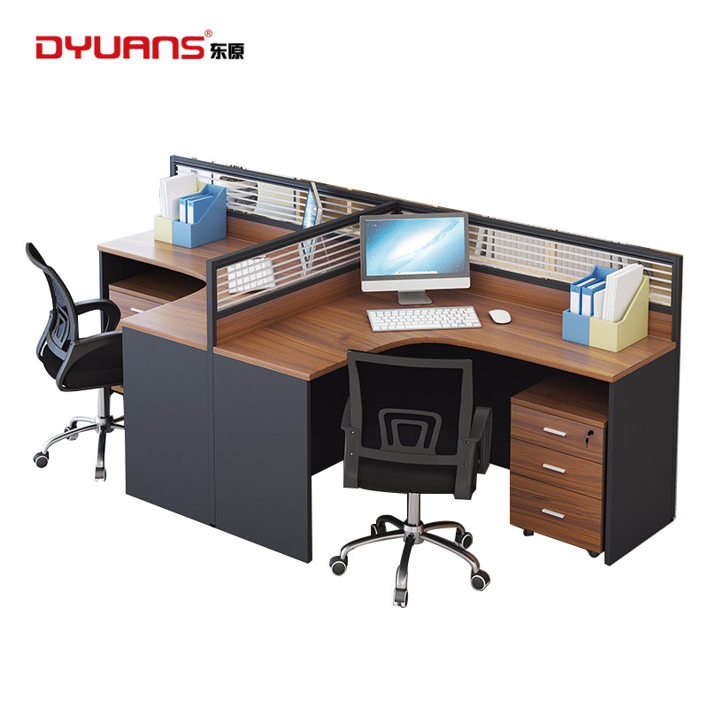 DYUANS 东原板式屏风办公桌2.4米两人位T型电脑桌DY-E2402