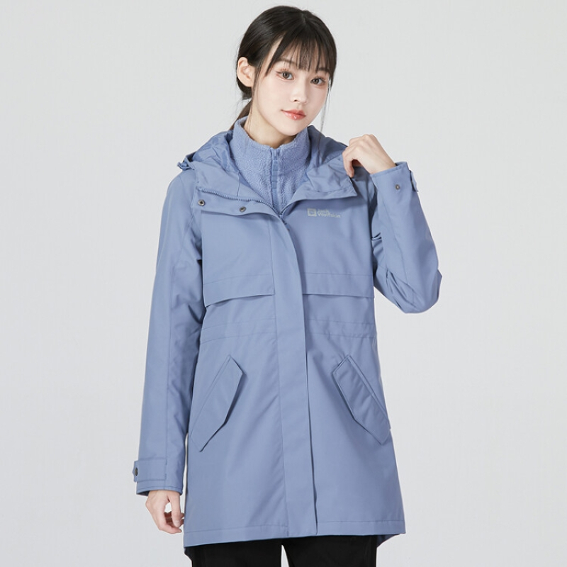 jack wolfskin狼爪冲锋衣女款秋冬新款户外徒步夹克防风保暖抓绒内胆