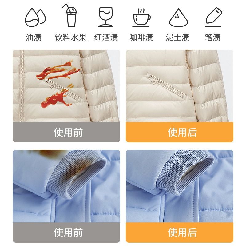 [补贴10%]羽绒服清洗剂衣物渗透清洁剂免水洗羽绒服干洗剂棉服去油污渍神器 干洗剂 1 瓶(含湿巾1包)高清大图