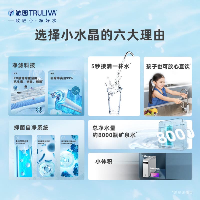 沁园净水器家用直饮反渗透过滤器净水机净滤科技升级小水晶600G图片