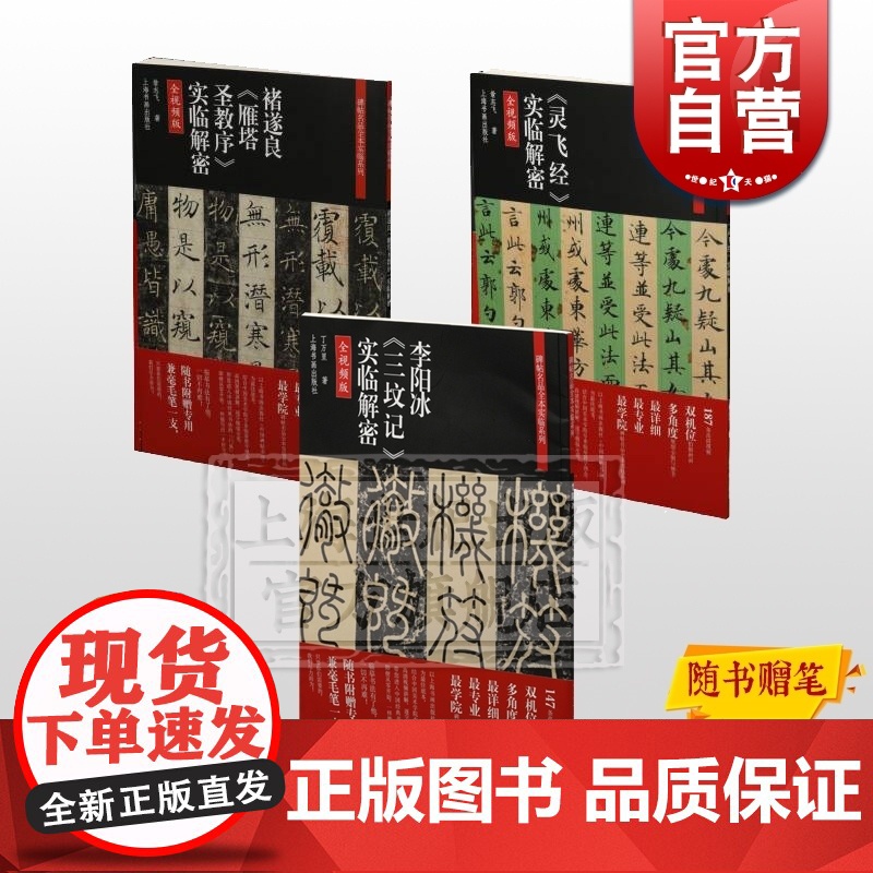 碑帖名品全本实临系列 褚遂良雁塔圣教序实临解密 灵飞经实临解密 李阳冰三坟记实临解密 书法碑帖 篆刻碑帖 字帖 上海书画高清大图