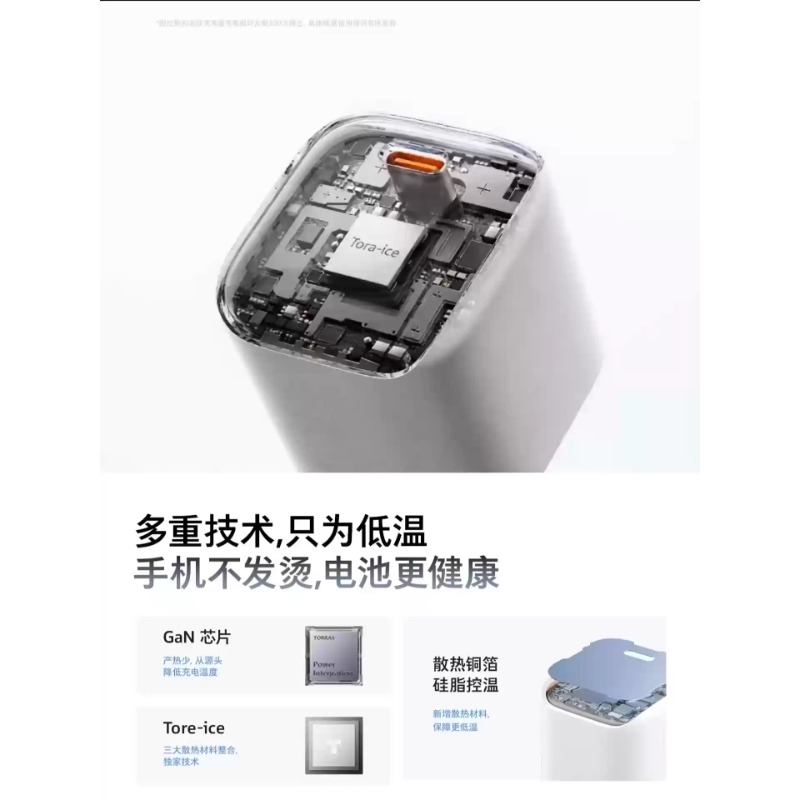 图拉斯-小冰块系列旅行充电器(青春版)(45W)-加贴SN码白色(45W)高清大图