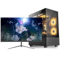 亚当贝尔 家用办公台式电脑主机11代i9 11950H/16G内存/512G SSD固态 商务娱乐影音游戏学生电脑整机+24英寸显示器