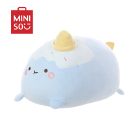 名创优品(miniso) 元气食堂系列趴姿毛绒玩偶公仔超软送女友可爱床上抱枕奶油葛格趴姿公仔(蓝)