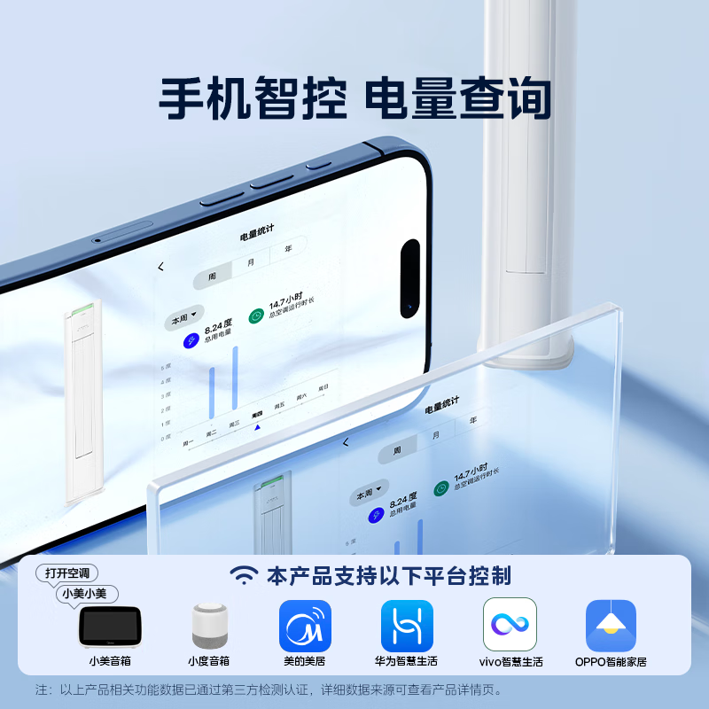 [可国补开票]美的空调 酷省电PRO 2匹柜机 电量查询 节能省电 一级能效KFR-51LW/N8KS1-1P