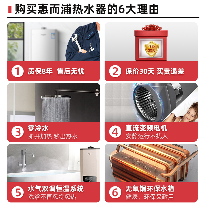 Whirlpool/惠而浦13升燃气热水器JSQ25-T13X1 零冷水 防冻保护 环保水箱 天然气