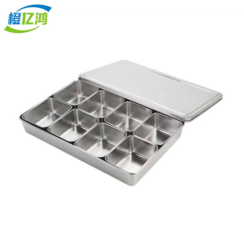 橙亿鸿 不锈钢八格调料盒 44*29*6cm/个高清大图