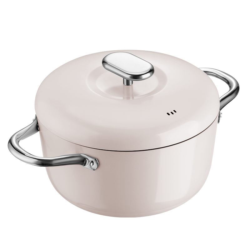 德世朗(DESLON) 小满系列钛陶瓷不粘汤锅22cm 樱花粉 DP915-C22PK