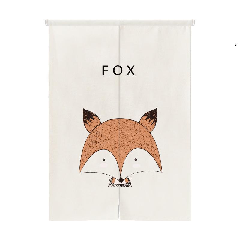 美帮汇北欧简约手绘布艺帘半帘卧室装饰帘卫生间厨房隔断帘风水帘定做 阿狸 100宽*150高整片式