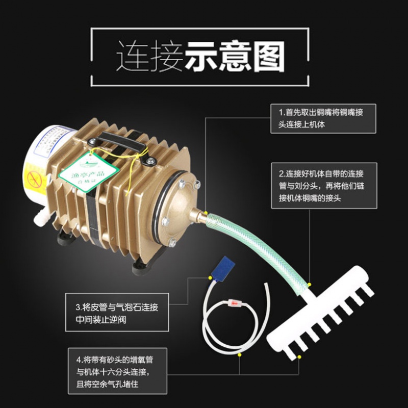 大功率打氧机卖鱼增氧机海鲜鱼池增氧泵强力水产氧气泵高清大图