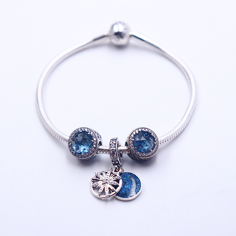 pandora潘多拉手链女925银蓝眼雪花时尚饰品520送女友生日佳选