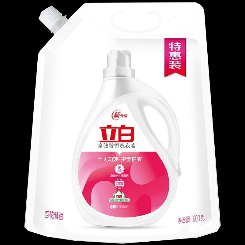 立白 洗衣液 规格:900g 香型:百花馨香 全效馨香 全新升级包装 天然原料(瓶)