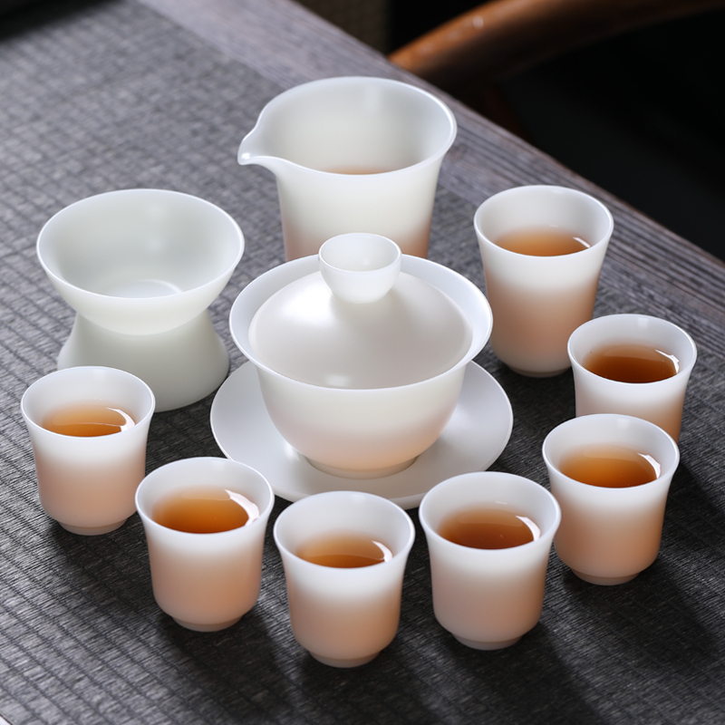 MULTIPOTENT整套茶具冰种玉瓷功夫茶具套装高档白瓷泡茶具送礼精美伴手礼盒