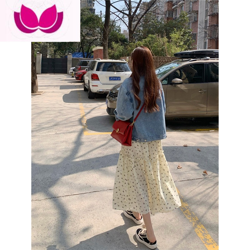 七斓长袖连衣裙新款女装气质名媛碎花裙高级感法式桔梗套装