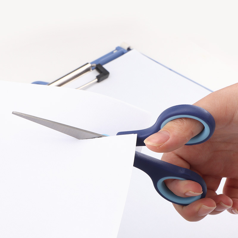 宝克(BAOKE)140mm小号合金不锈钢剪刀办公家用生活剪刀 蓝色 SR1501 1把/卡高清大图