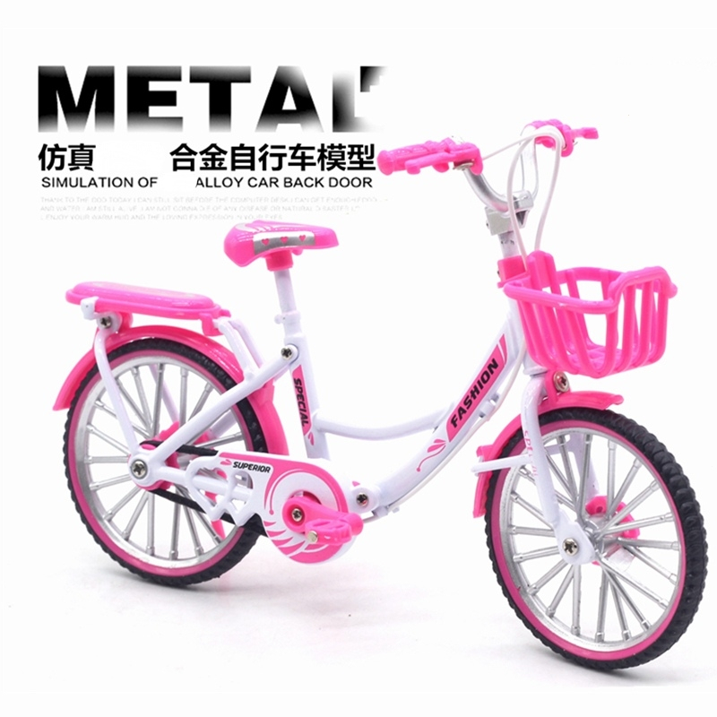单车自行车合金模型金属逼真脚踏车智扣儿童玩具车装饰新奇桌面摆件