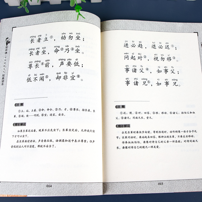 儿童国学诵系列图书注音版一二年级课外书弟子规论语百家姓三字经千字