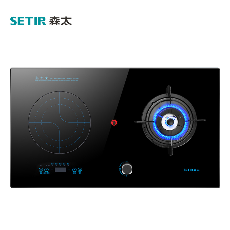 森太 电两用燃气灶一电一气嵌入式液化气天然气电磁炉T009企业价团购精美设计 黑色 液化气
