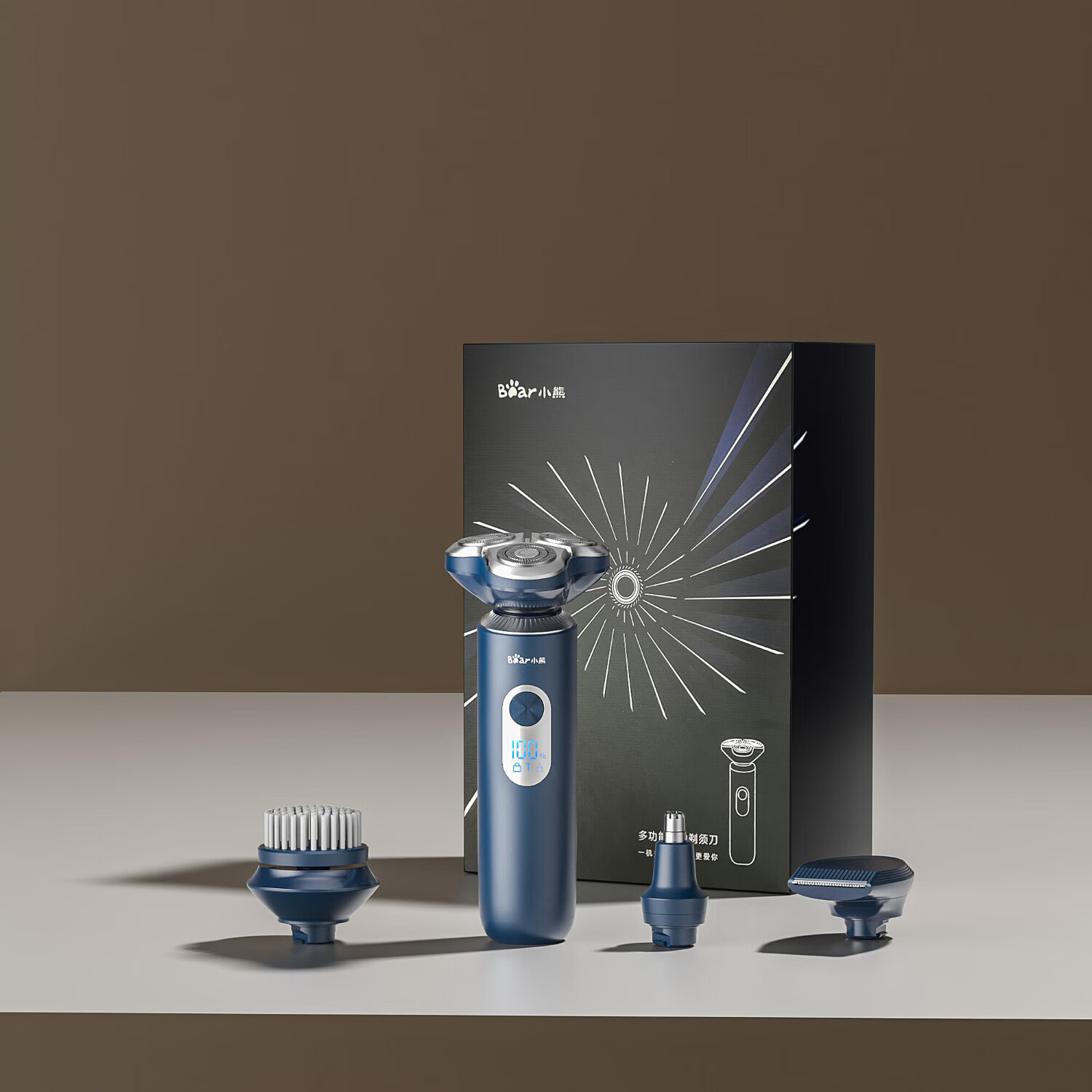 小熊(Bear)电动剃须刀男士刮胡刀 全身水洗智能充电式胡须刀TXD-G03R7-S01 多理容 礼盒装高清大图