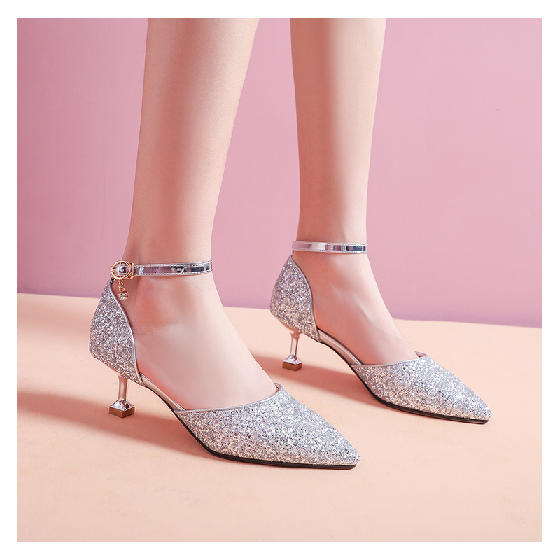 huayangtu女童公主鞋水晶鞋儿童高跟鞋模特走秀鞋大童演出鞋女孩礼服