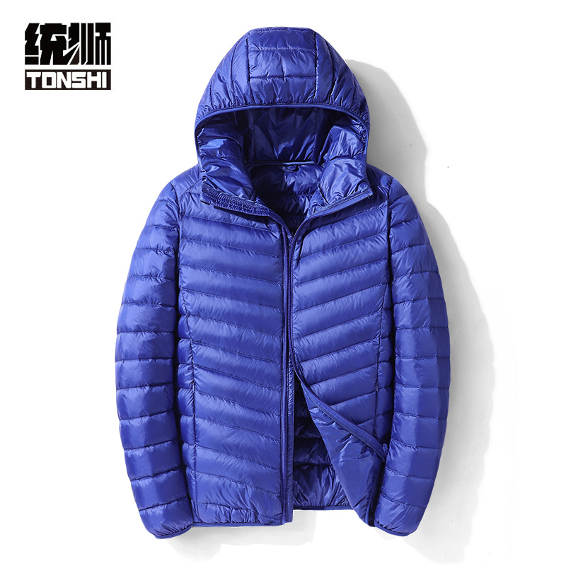 统狮连帽短款羽绒服C26 件 宝兰色 XXL