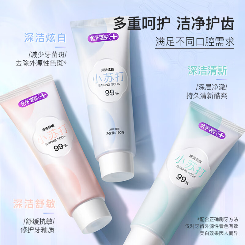 深洁炫白小苏打牙膏160g高清大图