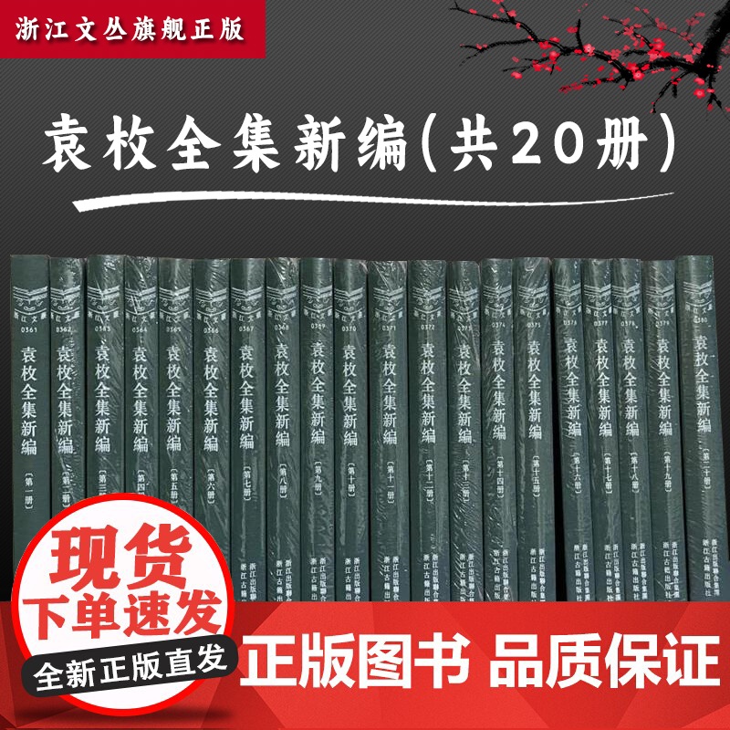 浙江文丛：袁枚全集新编(精装繁体竖版 全套20册)中国清代古典文学作品综合集散文选本小传故事书 国学习阅读研究知识范本浙