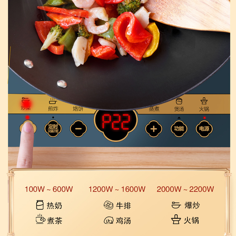 苏泊尔(SUPOR)电磁炉家用多功能小型一体迷你大功率炒菜爆炒火锅C22-IH35E9