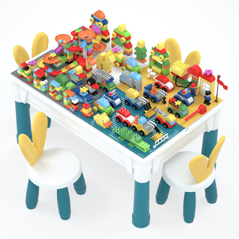 收藏加购送玩具大礼包[联系客服备注] 积木桌多功能儿童益智宝宝大