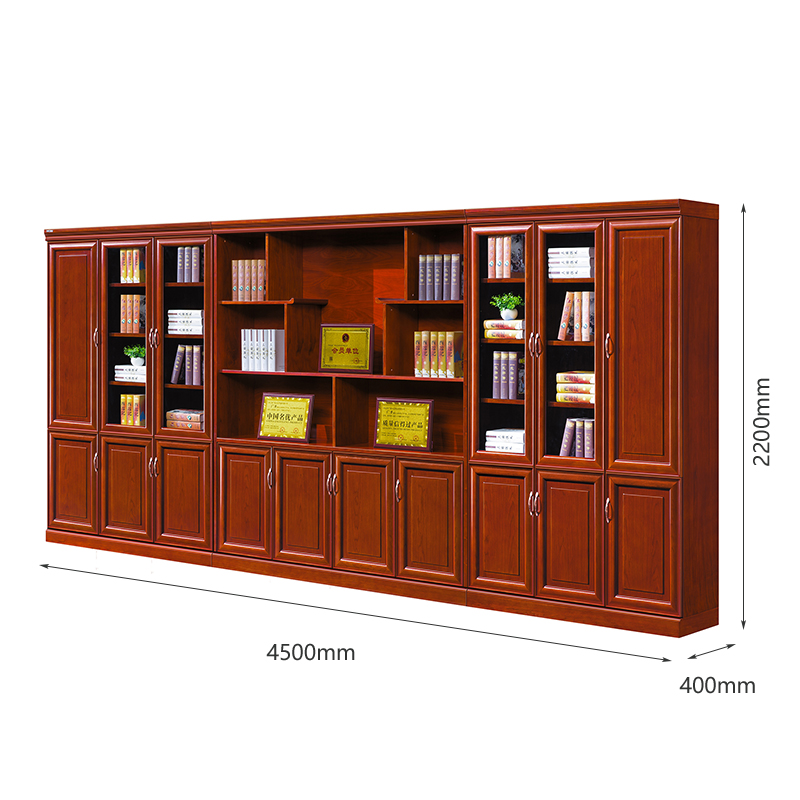 臻远 ZY051439 木质文件柜展示柜油漆贴木皮资料柜书柜 组合柜高清大图