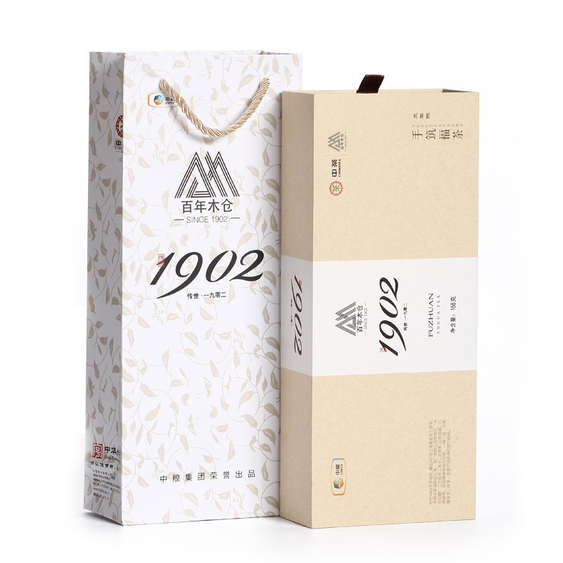中茶湖南安化黑茶传世1902手筑褔茶168g便捷袋泡礼盒