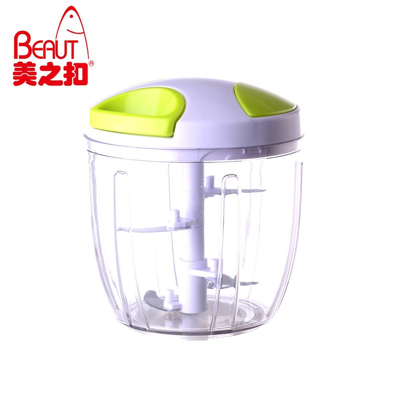美之扣sl4 绿色手拉切菜器MS3 五叶 手动绞肉机 绞蒜搅拌饺子馅家用小型塑料研磨碗(碎物器)0.9L绿色升级款