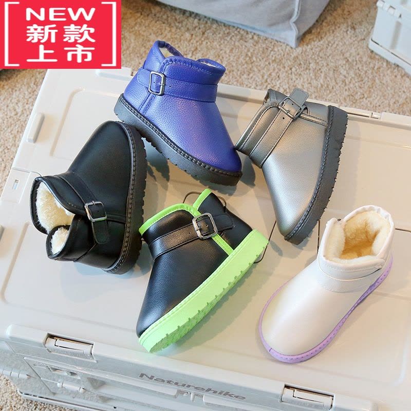 可莉允儿童棉鞋女童2022新款短靴冬季宝宝加绒男童防水冬天鞋靴子图片